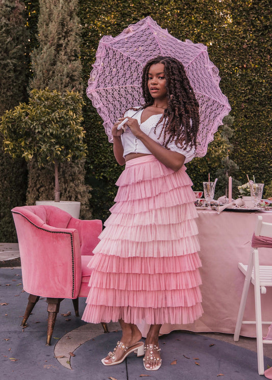 Falling Petals Skirt - Pink