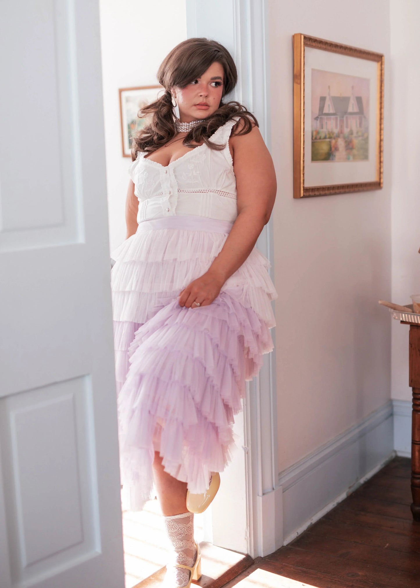 Falling Petals Skirt - Purple