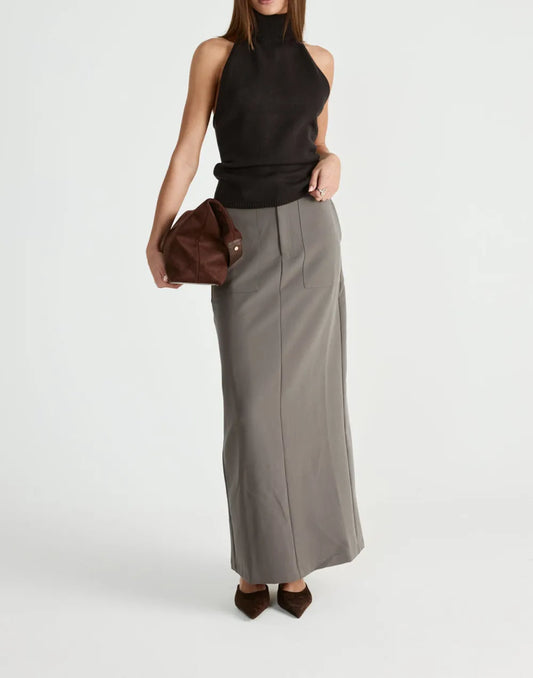 Minimalist Three Dimensional Cut Slit Skirt