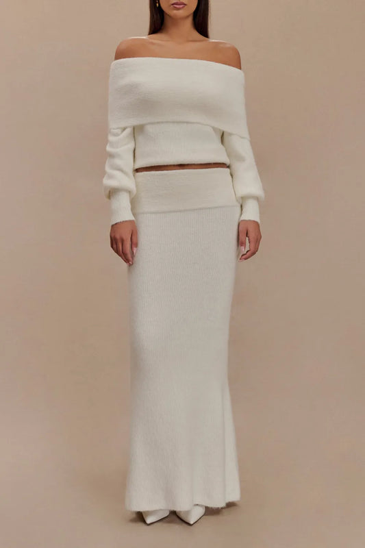 Knit Skirt With Maxi Overlay