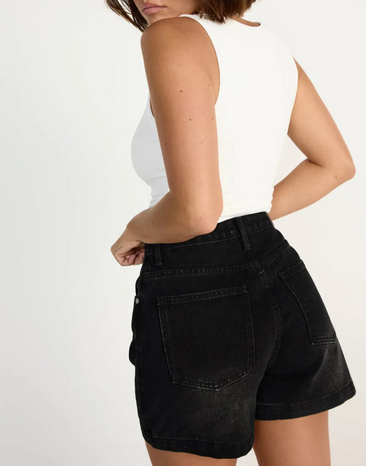 Cotton Breathable High-Waist Denim Shorts