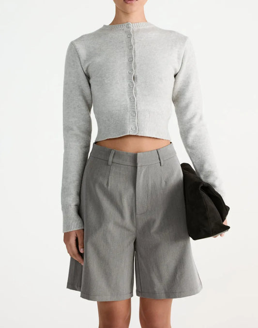 Minimalist High Waist Slim Wide Leg Short Style