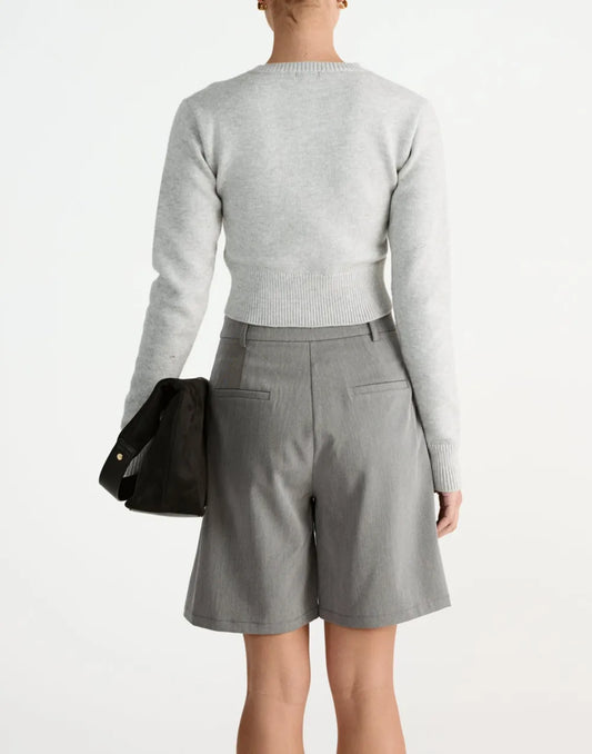 Minimalist High Waist Slim Wide Leg Short Style