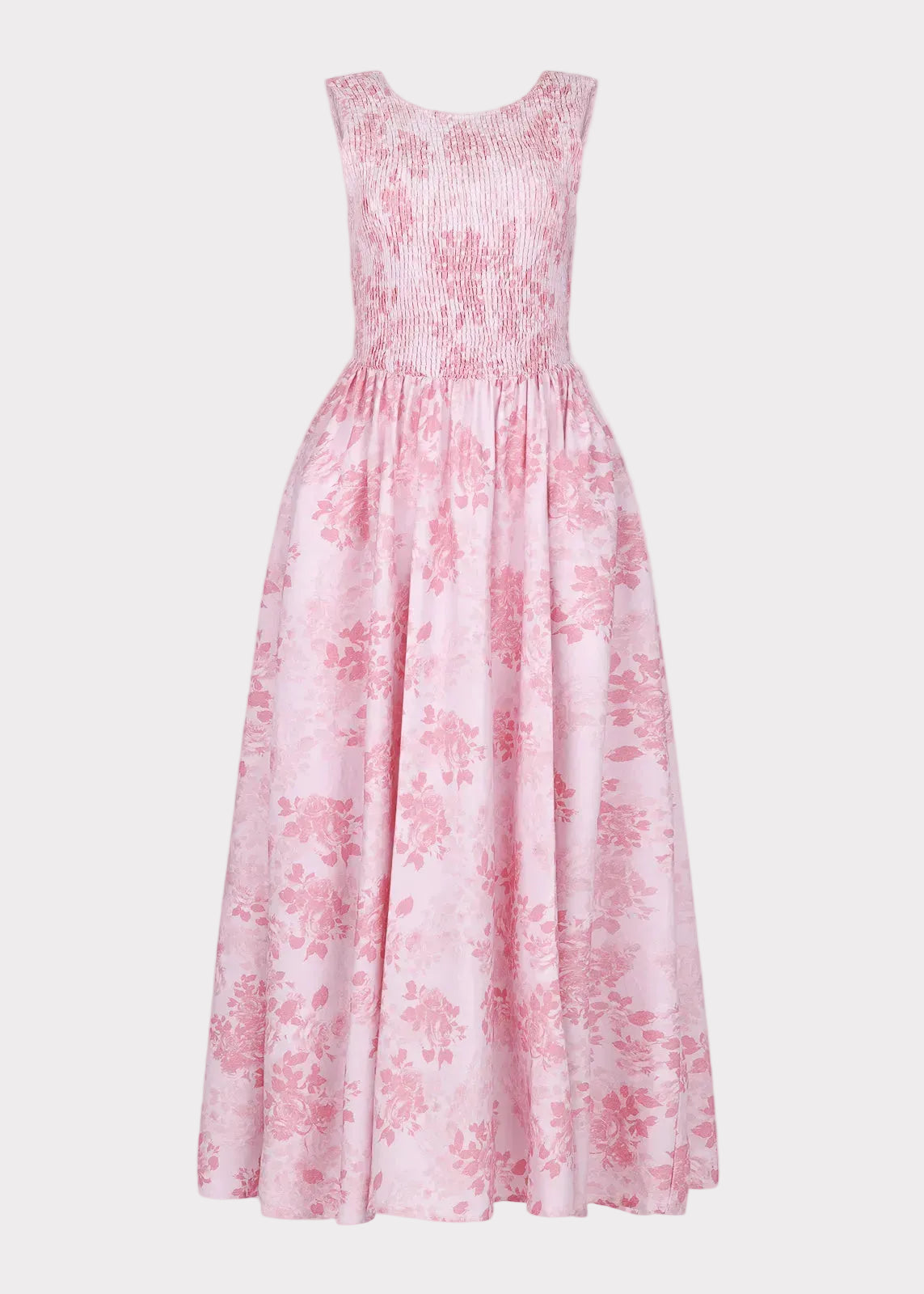 Camille Smocked Floral Maxi Dress - Pink