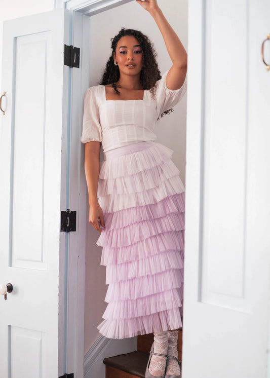 Falling Petals Skirt - Purple