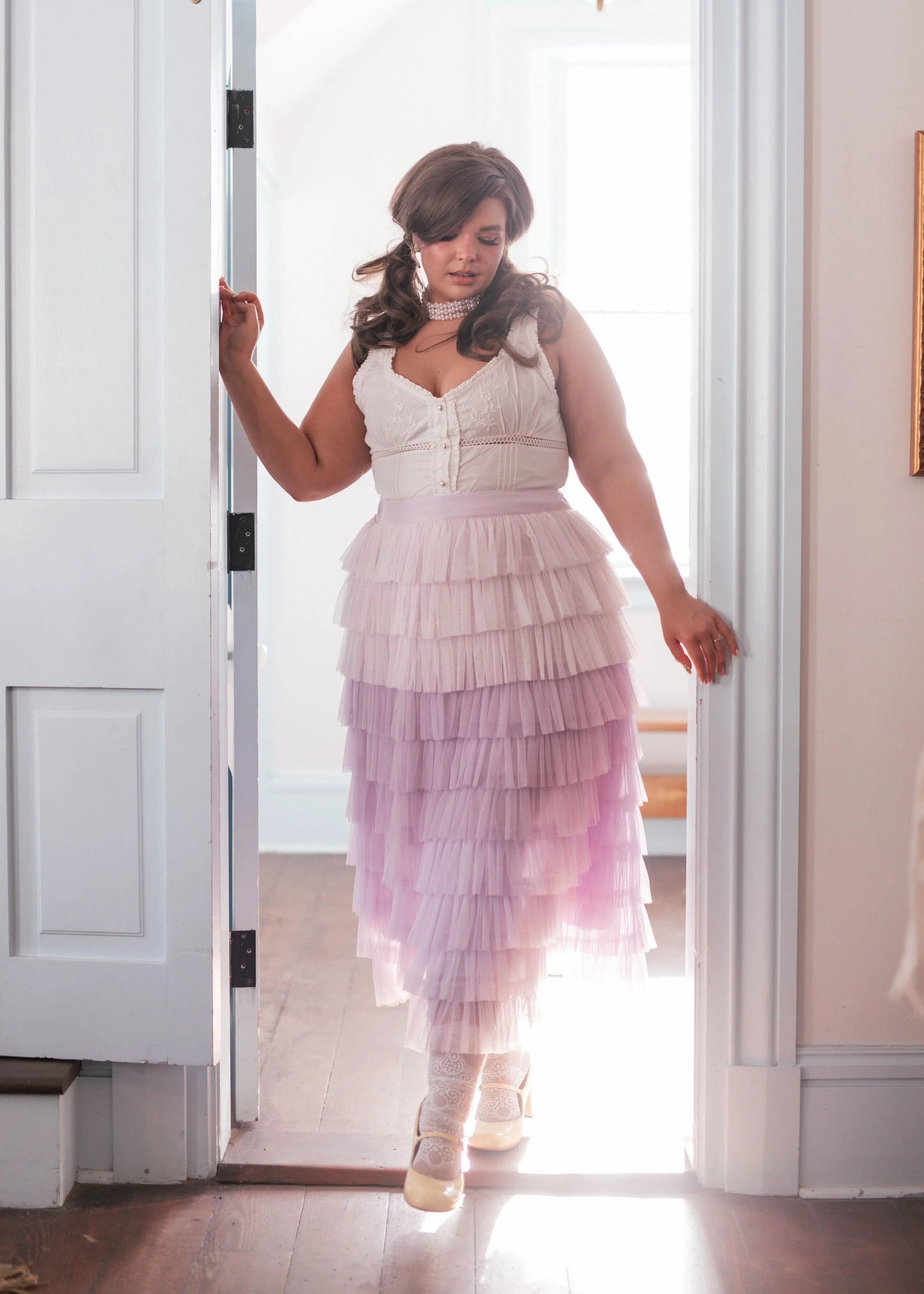 Falling Petals Skirt - Purple