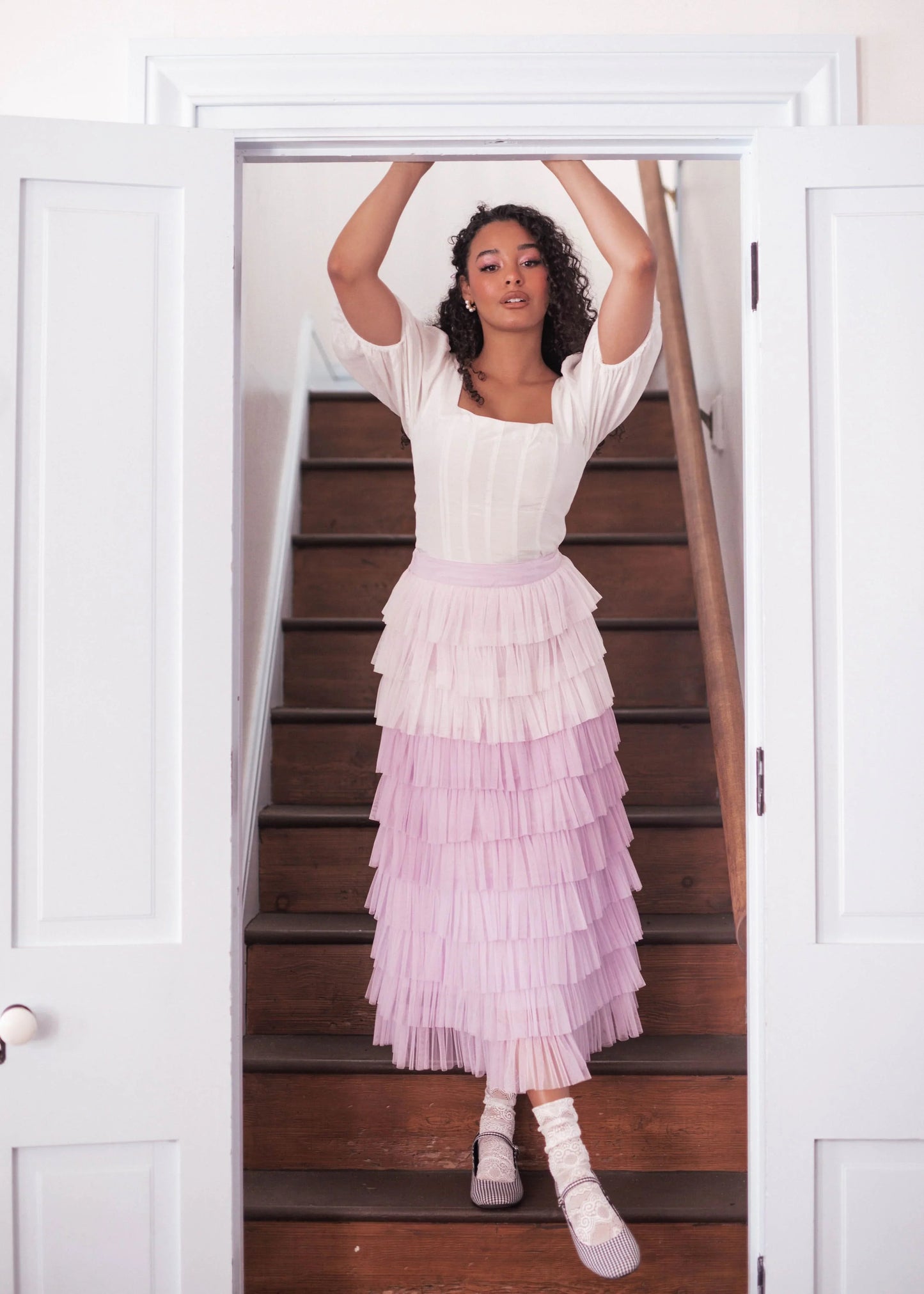 Falling Petals Skirt - Purple