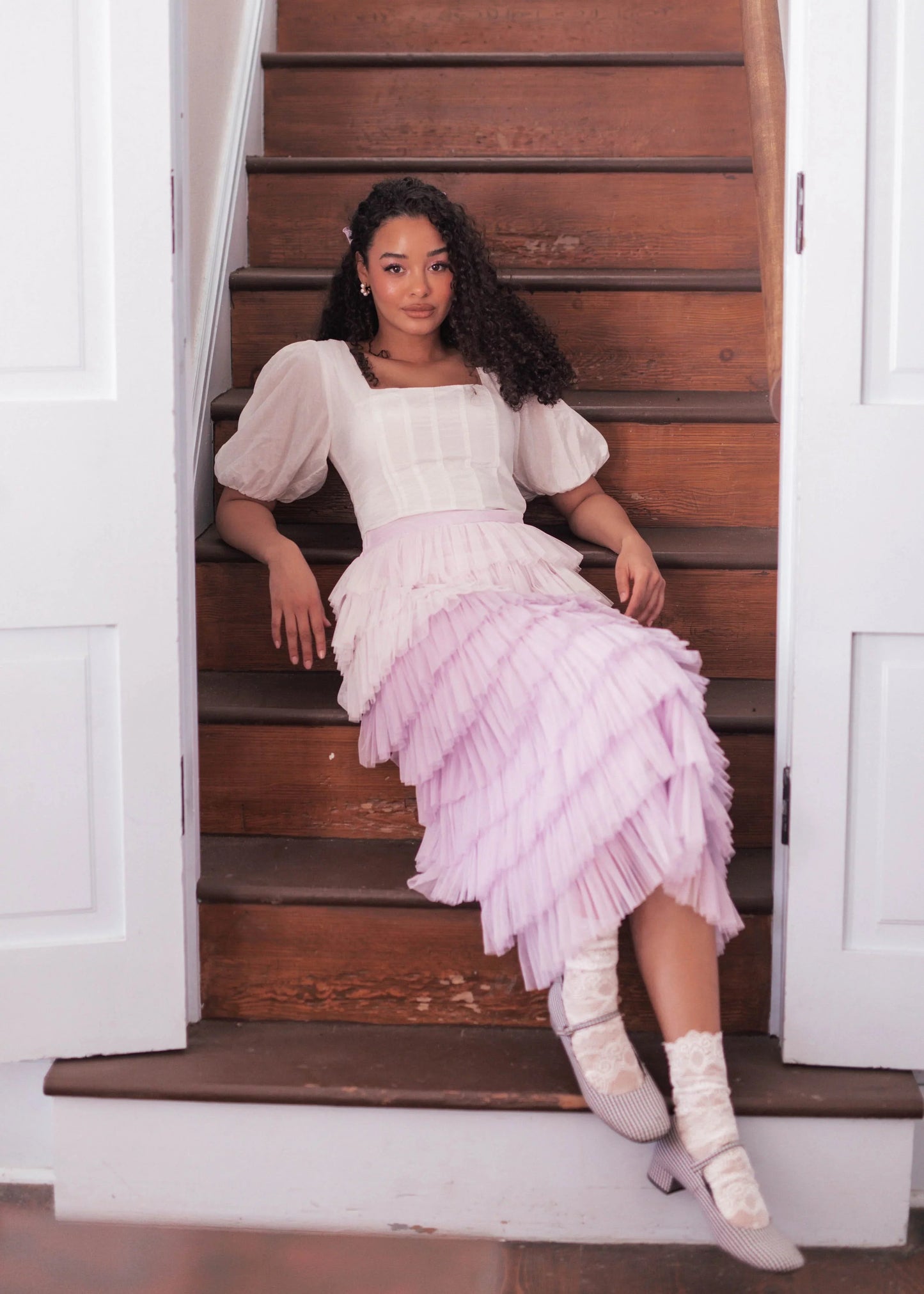 Falling Petals Skirt - Purple