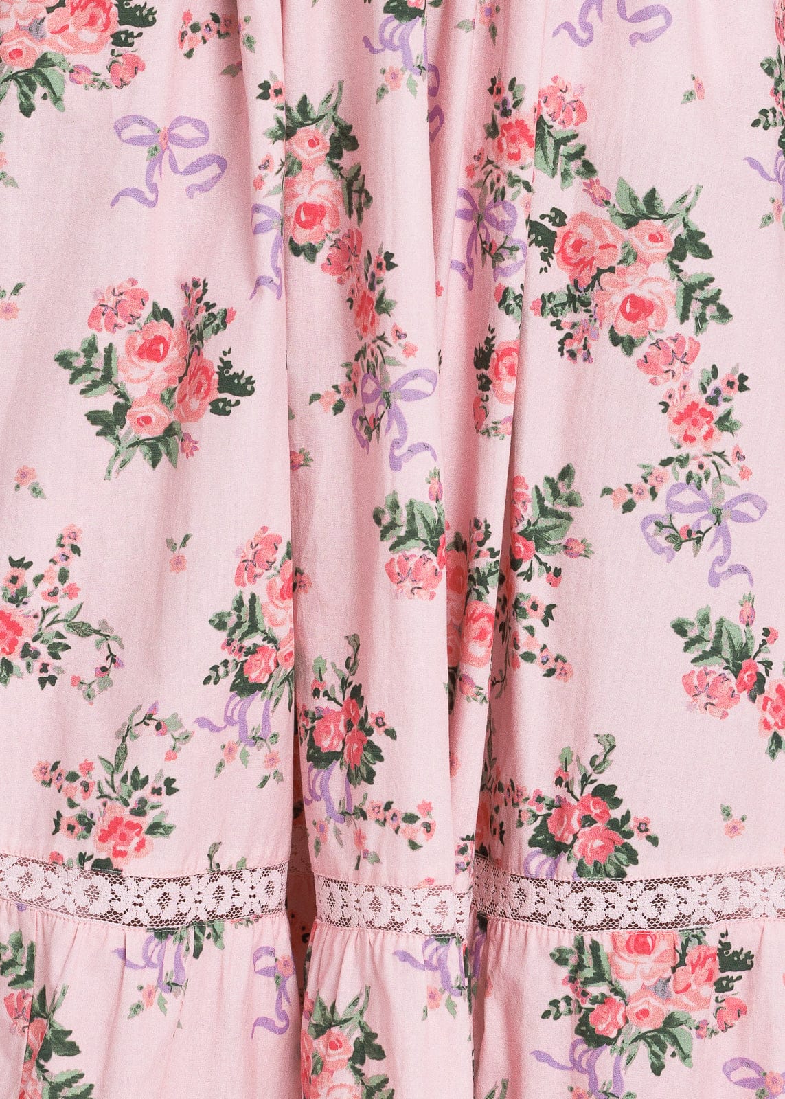 Juliette Floral Bow Print Maxi Dress - Pink
