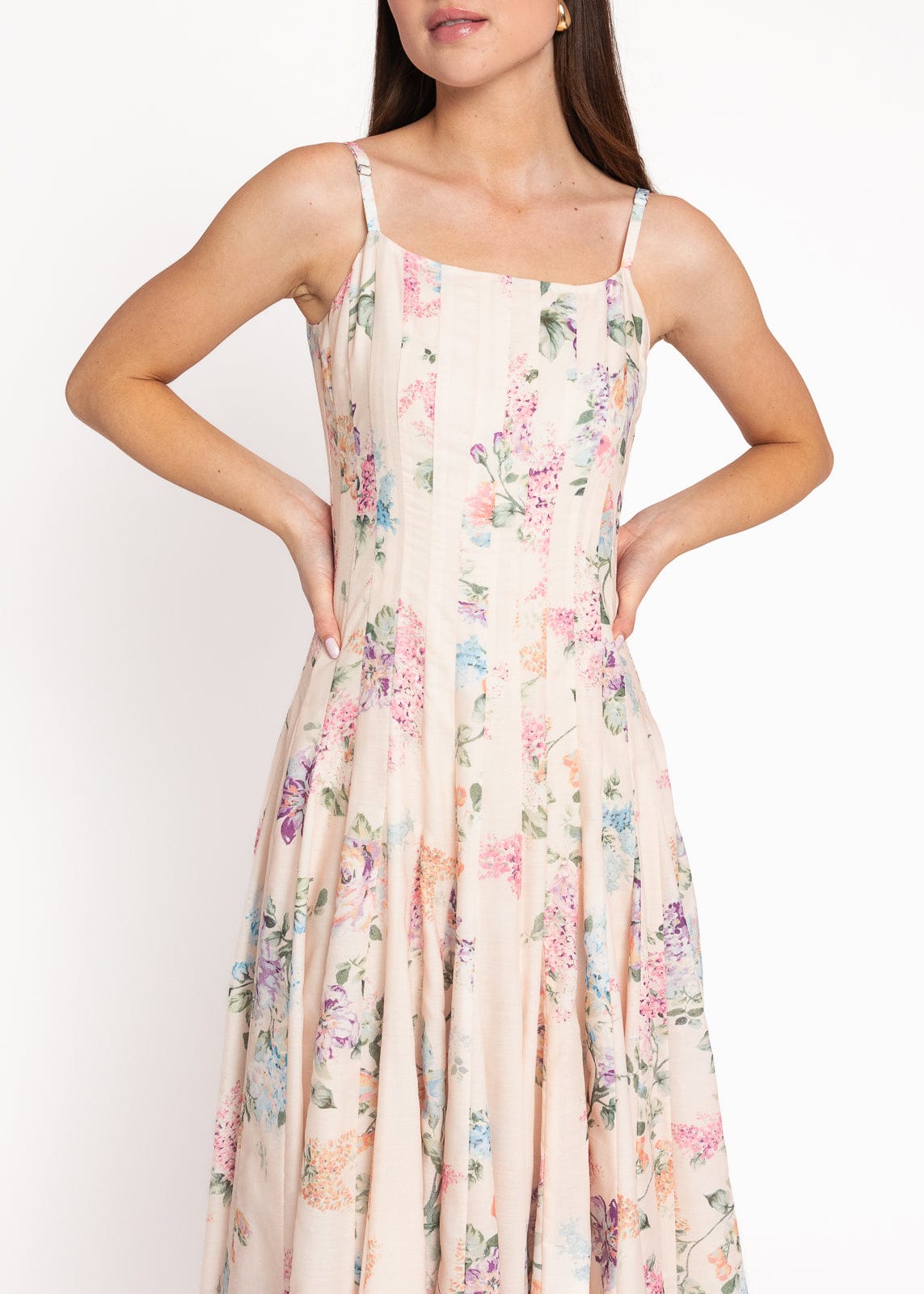 Monet Floral Seamed Maxi Dress