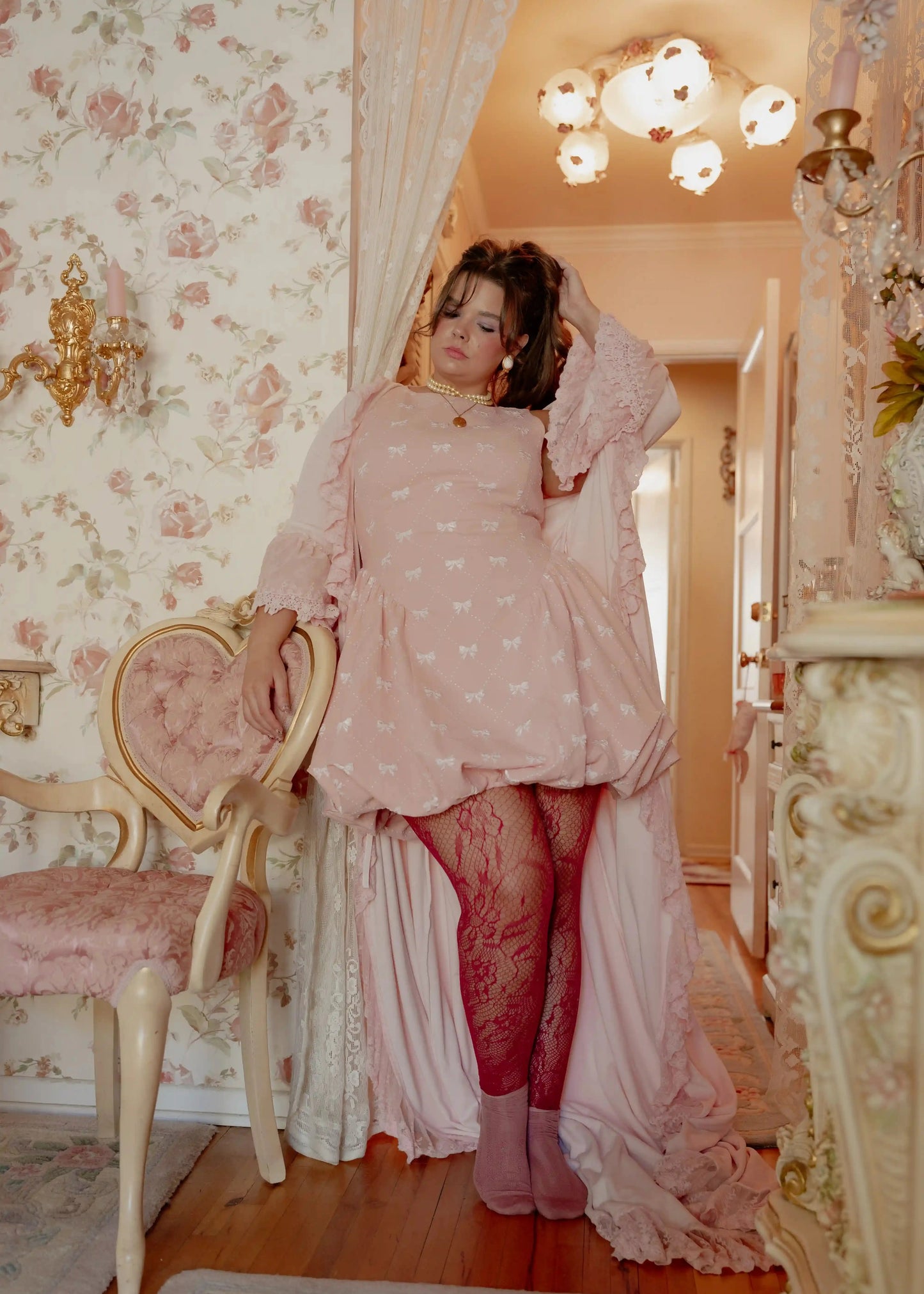 Scarlett Bubble Hem Mini Dress - Pink