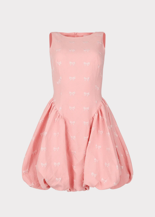 Scarlett Bubble Hem Mini Dress - Pink
